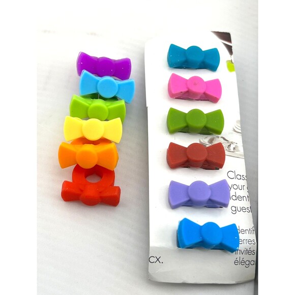 NIB Vacu Vin 12pc Glass Markers Monster Party People + Wine Charms 12pc Rainbow - Picture 5 of 6